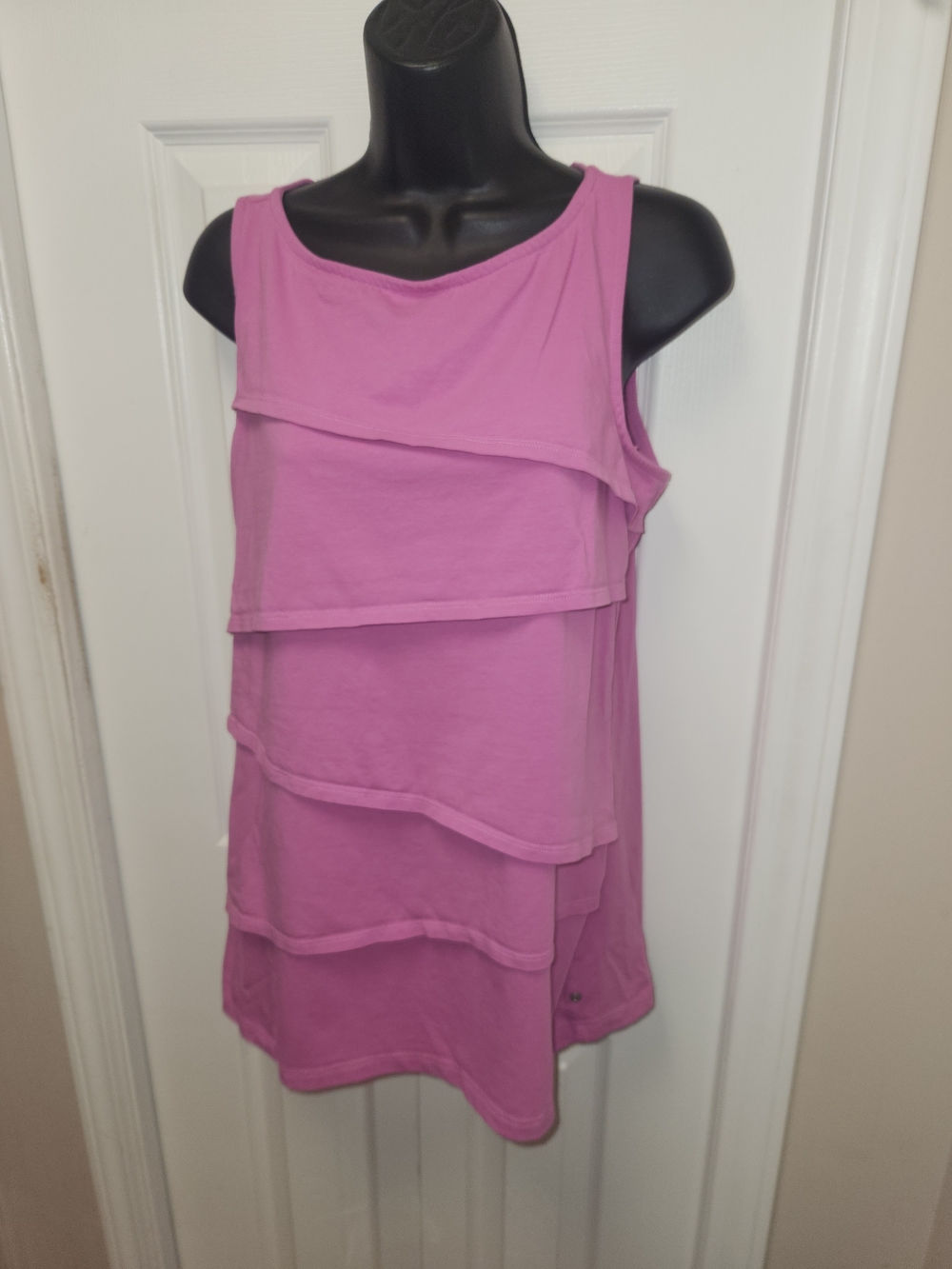 🍉Neon Buddha Fuchsia Layered Ruffled Tank - Picture 6 of 6